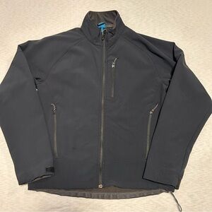 EMS SoftShell Fleece Full Zip Jacket Black Men's S Small Eastern Mountain Sports